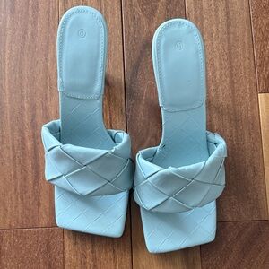 🚨24 Hour Flash Sale 🚨 Amazon Light Blue Woven Mules